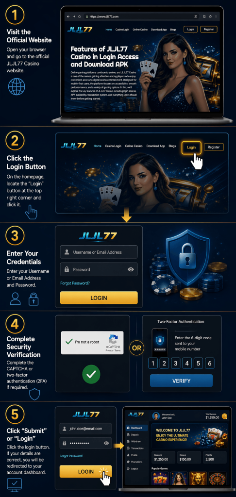 JL7 responsive casino interface displayed on mobile-style layout